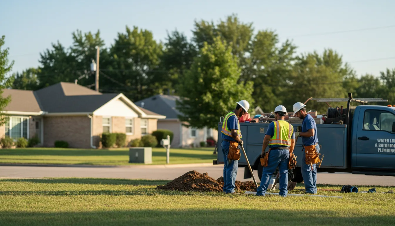Residential water line and bathroom plumbing service in Broken Bow, OK